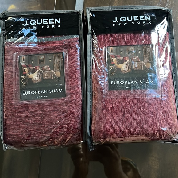 Bundle (2) J. QUEEN NEW YORK GARNET RED EURO SHAM - Picture 4 of 9